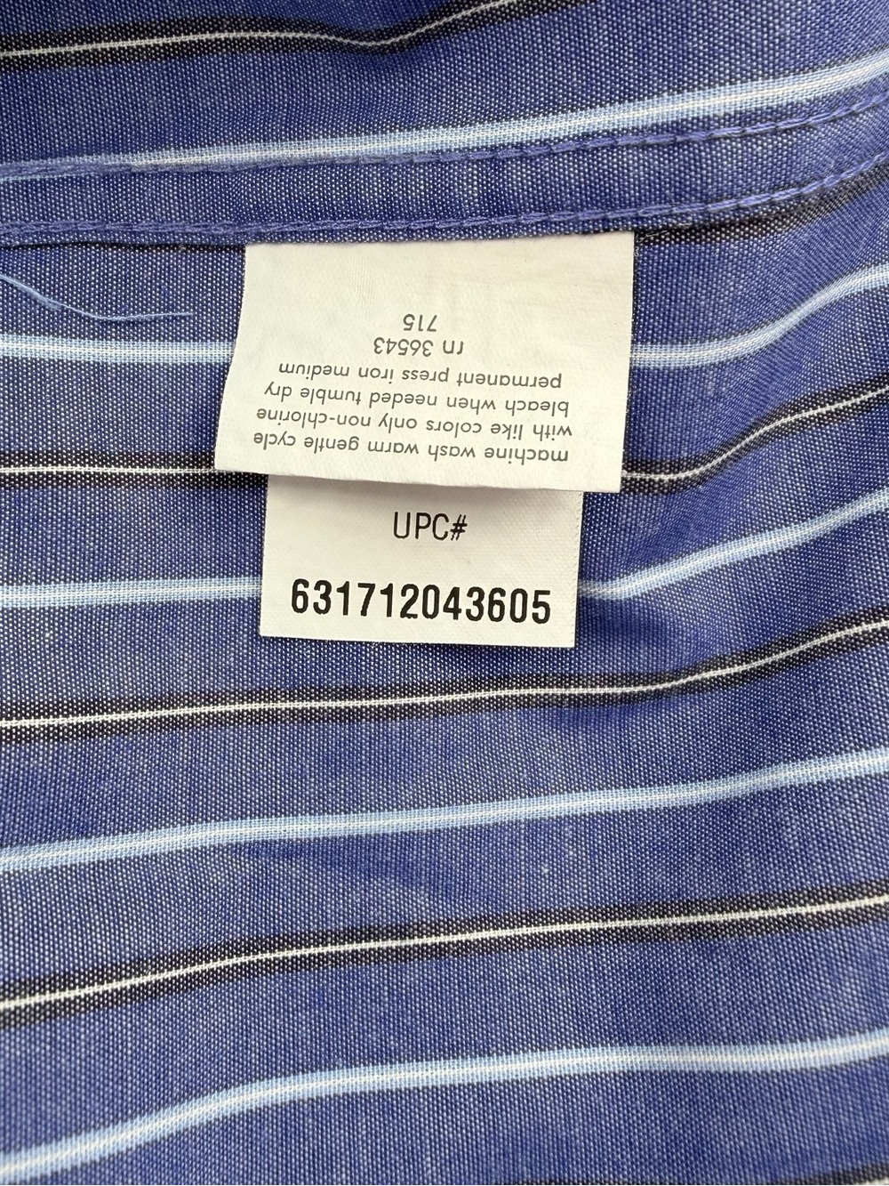 Chaps Blue & Gold Multi-Stripe Wrinkle-Free Shirt L Ivy League GrandpaCore - Picture 6 of 9